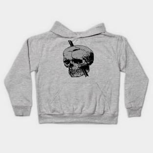 Grey Skull of Phineas Gage With Tamping Iron Kids Hoodie